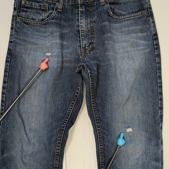 Vintage Levi's Skinny Jeans Men's 32x32 Blue Denim Bleached Distressed Stretch - Picture 6 of 16